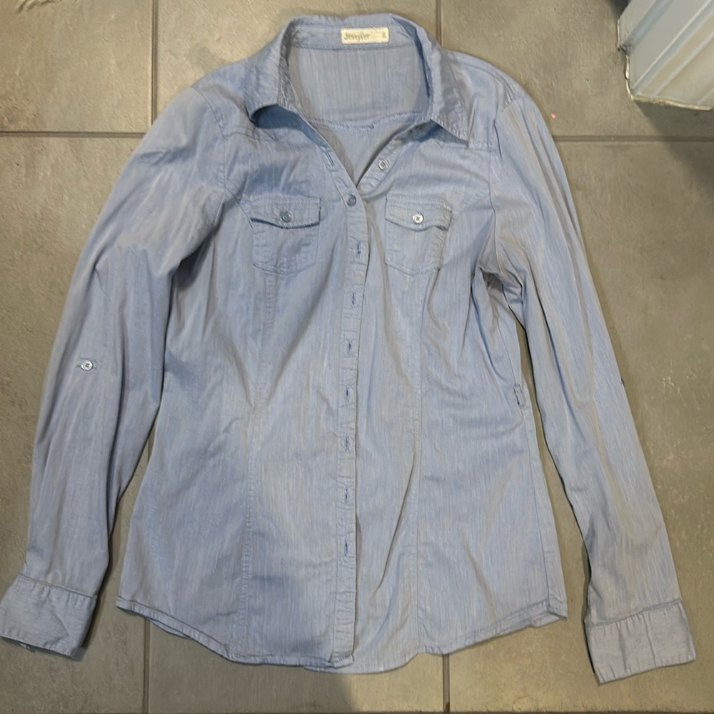 Light blue wash button up 💙